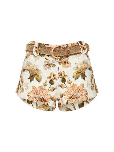 Chintz Floral Print Linen Mini Shorts - ZIMMERMANN - Modalova