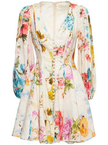 Halcyon Floral Layered Linen Mini Dress - ZIMMERMANN - Modalova