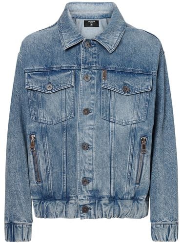 S Logo Cotton Denim Jacket - BALMAIN - Modalova