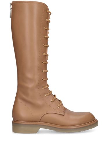 Lvr Exclusive Leather Combat Boots - MAX MARA - Modalova