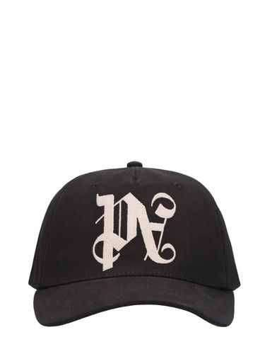 Monogram Cotton Baseball Cap - PALM ANGELS - Modalova