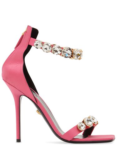 Mm Embellished Satin Sandals - VERSACE - Modalova