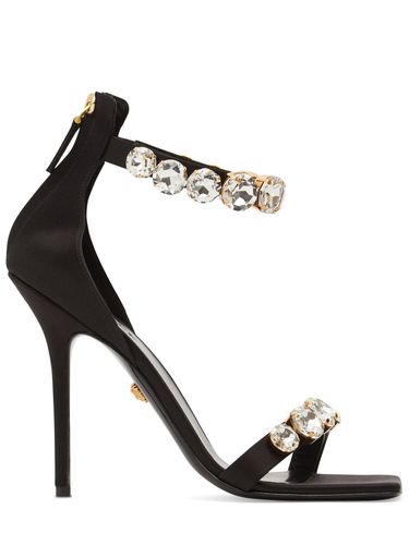 Mm Embellished Satin Sandals - VERSACE - Modalova