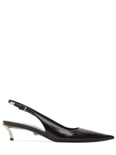 Mm Leather Slingback Pumps - VERSACE - Modalova