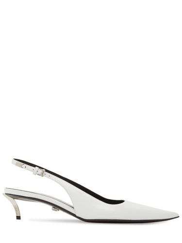 Mm Leather Slingback Pumps - VERSACE - Modalova