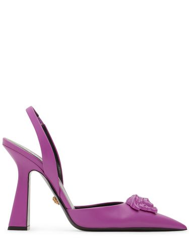 Mm Leather Slingback Pumps - VERSACE - Modalova