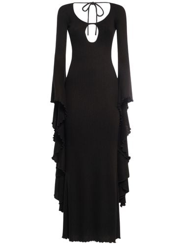 Ribbed Viscose Maxi Sleeve Long Dress - GIUSEPPE DI MORABITO - Modalova