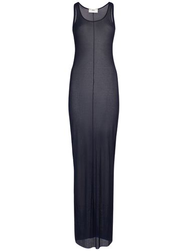 Ribbed Viscose Jersey Long Tank Dress - AMI PARIS - Modalova