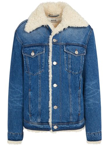 Chaqueta Trucker De Denim De Algodón - AMI PARIS - Modalova