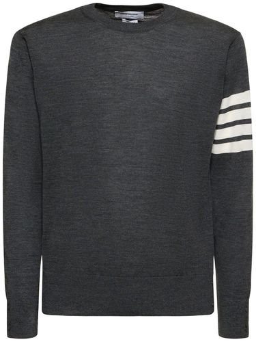 Wool Crewneck Sweater - THOM BROWNE - Modalova