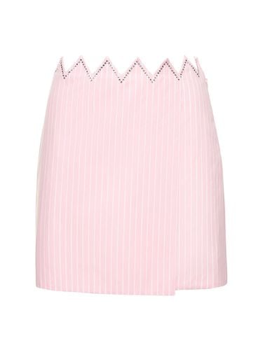 Embellished Striped Cotton Mini Skirt - MACH & MACH - Modalova