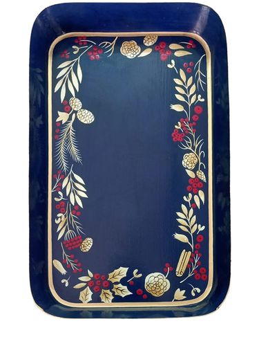 Handpainted Iron Christmas Tray - LES OTTOMANS - Modalova