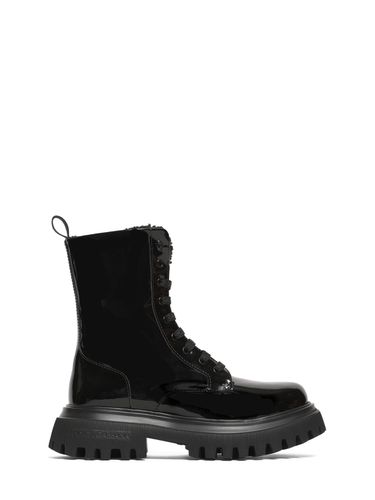 Botas De Charol Con Logo - DOLCE & GABBANA - Modalova