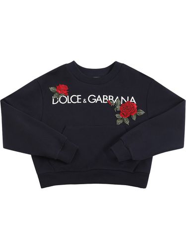 Sudadera De Algodón Con Logo Estampado - DOLCE & GABBANA - Modalova