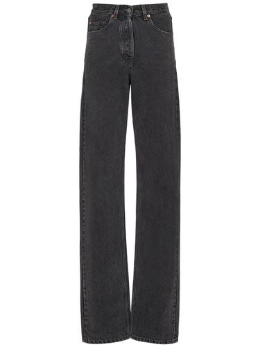 V Waist Baggy Cotton Denim Jeans - SAINT LAURENT - Modalova