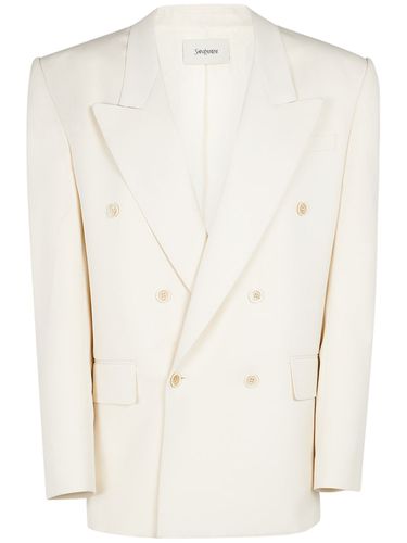 Double Breast Wool Blazer - SAINT LAURENT - Modalova