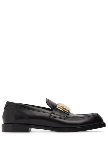 Plaqued Leather Loafers - DOLCE & GABBANA - Modalova