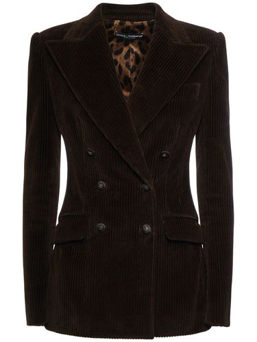 Double Breast Corduroy Jacket - DOLCE & GABBANA - Modalova