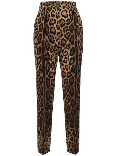 Leopard Print High Rise Straight Pants - DOLCE & GABBANA - Modalova