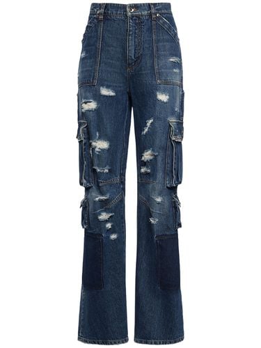 Distressed Cargo Jeans W/metal Logo - DOLCE & GABBANA - Modalova