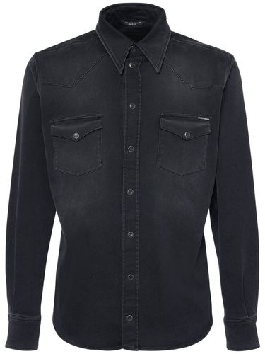 Washed Denim Shirt - DOLCE & GABBANA - Modalova