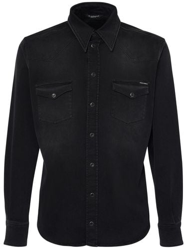 Washed Denim Shirt - DOLCE & GABBANA - Modalova