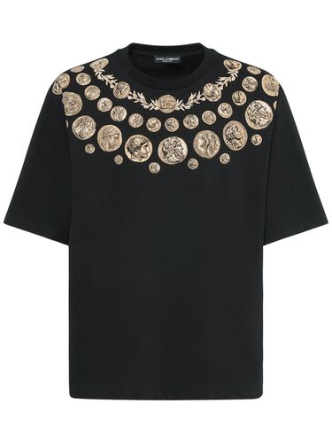 Ancient Coins Printed Waxed T-shirt - DOLCE & GABBANA - Modalova