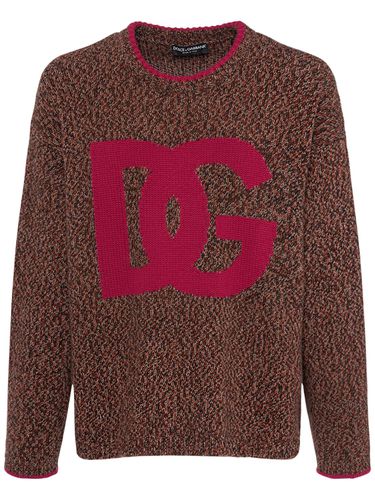 Logo Intarsia Wool Sweater - DOLCE & GABBANA - Modalova