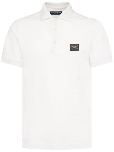 Cotton Polo Shirt - DOLCE & GABBANA - Modalova