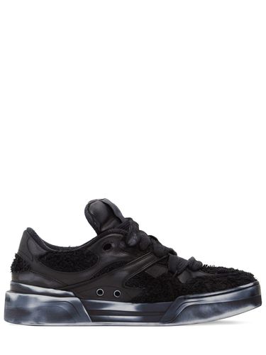 Leather Low Top Sneakers - DOLCE & GABBANA - Modalova