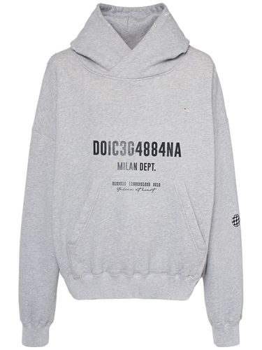 Printed Cotton Jersey Oversized Hoodie - DOLCE & GABBANA - Modalova