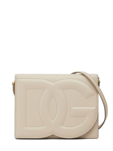 Bolso De Hombro De Piel Con Logo - DOLCE & GABBANA - Modalova