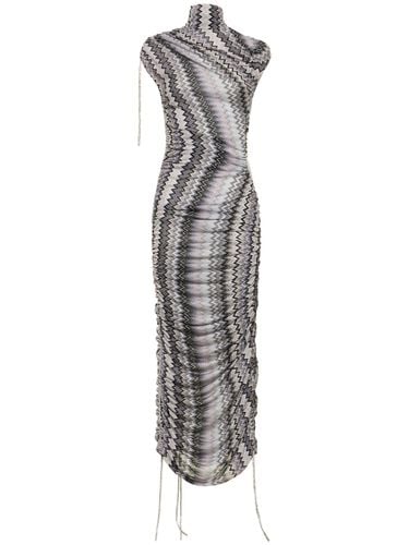 Zig Zag Lamé Turtleneck Long Dress - MISSONI - Modalova