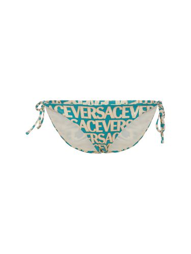 Logo Print Bikini Bottoms - VERSACE - Modalova