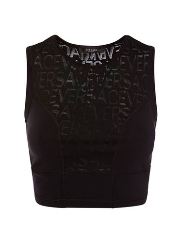 Crop Top Con Logo Jacquard - VERSACE - Modalova