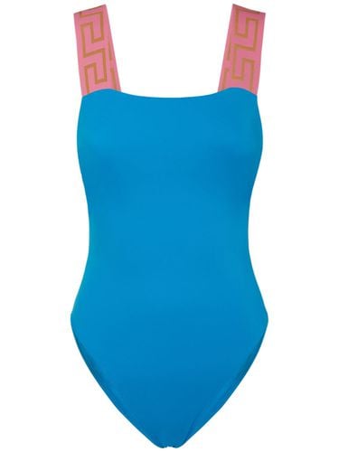 Greca Logo One Piece Swimsuit - VERSACE - Modalova