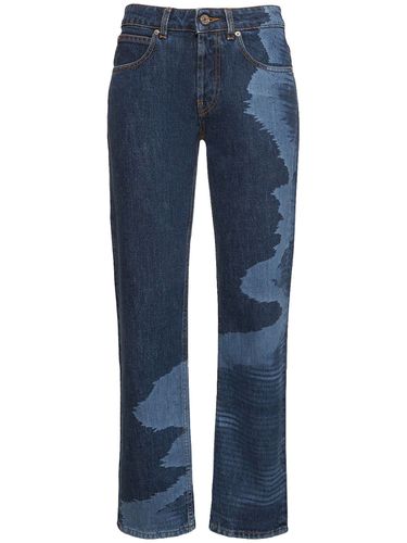 Space Dyed Cotton Denim Straight Jeans - MISSONI - Modalova