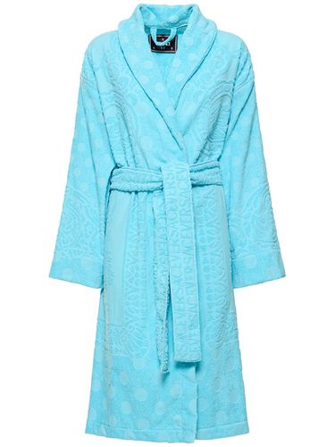 Versace On Repeat Long Bathrobe - VERSACE - Modalova