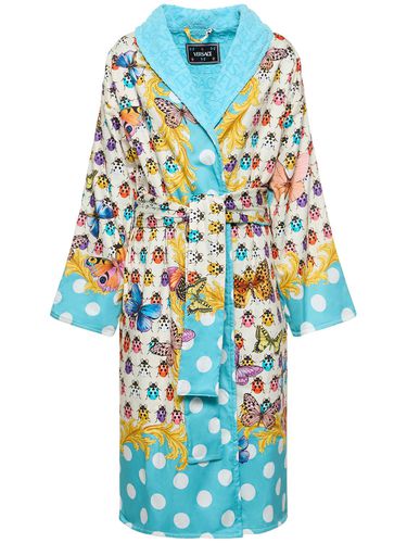 La Vacanza Printed Bathrobe - VERSACE - Modalova