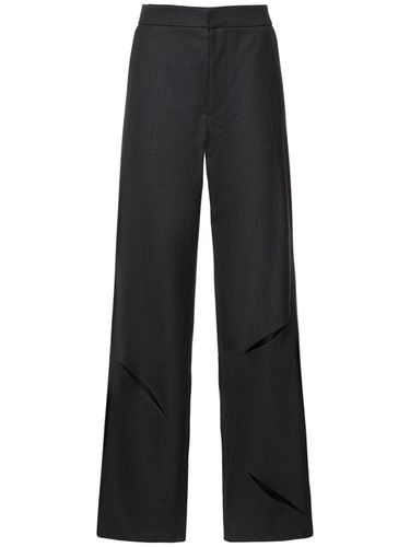 Cutout Wool Pinstripe Straight Pants - GAUCHERE - Modalova