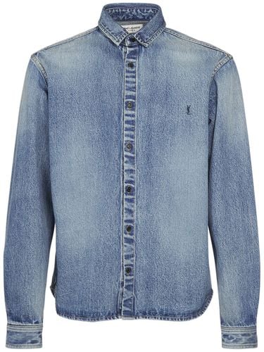 Relaxed Cotton Denim Shirt - SAINT LAURENT - Modalova