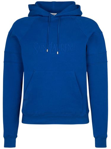 Hoodie Aus Fleece Mit Stickerei - SAINT LAURENT - Modalova