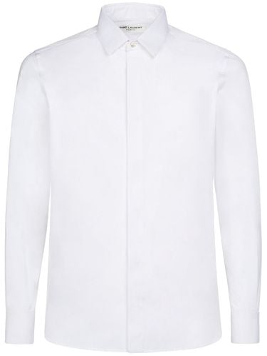 Cotton Poplin Shirt - SAINT LAURENT - Modalova