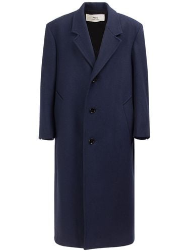 Oversize Wool Gabardine Coat - AMI PARIS - Modalova