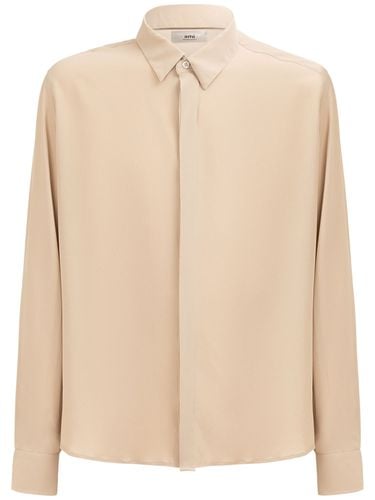 Silk Blend Crepe Shirt - AMI PARIS - Modalova