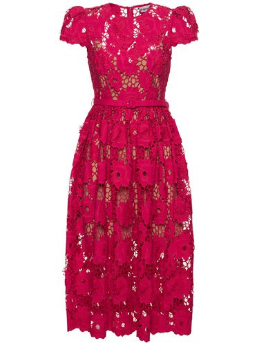 Cotton Lace Midi Dress - SELF-PORTRAIT - Modalova