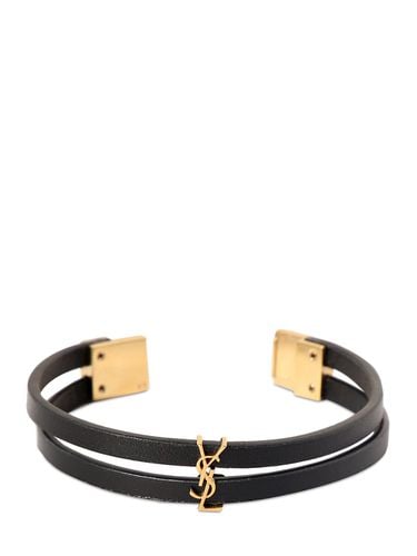 Cassandre Double-row Leather Bracelet - SAINT LAURENT - Modalova