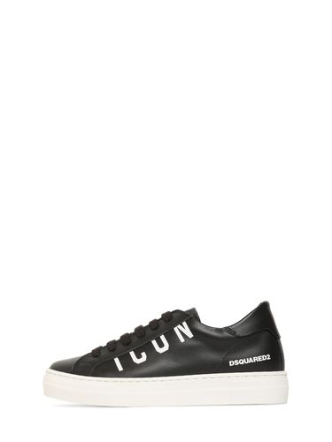 Sneakers De Piel Con Cordones - DSQUARED2 - Modalova