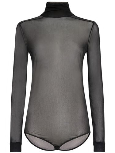 Sheer Viscose Jersey T-neck Bodysuit - MAISON MARGIELA - Modalova