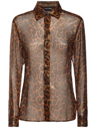 Shiny Silk Georgette Printed Shirt - TOM FORD - Modalova